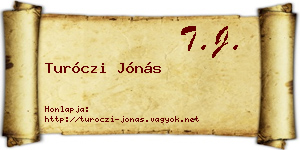 Turóczi Jónás névjegykártya